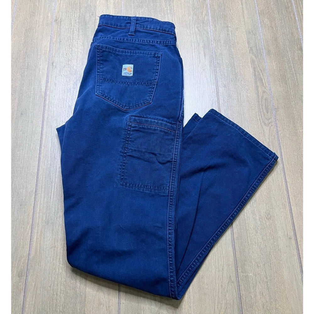 Carhartt FR Work Pants Womens 8 Navy BN5015-FRW Relaxed Fit Flame Resistant